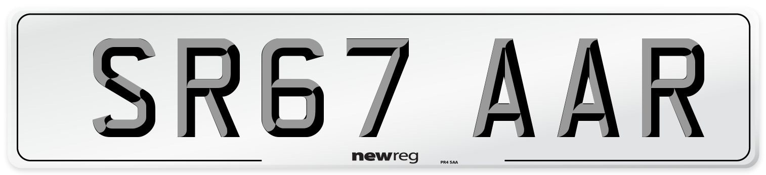 SR67 AAR Number Plate from New Reg